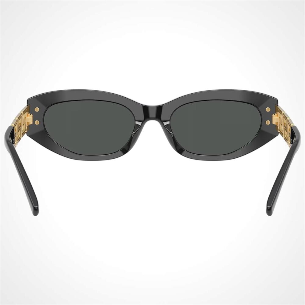 New VERSACE Sunglasses Black Gold Acetate & Metal Cat Eye w/ Case - Picture 3 of 6